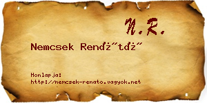 Nemcsek Renátó névjegykártya